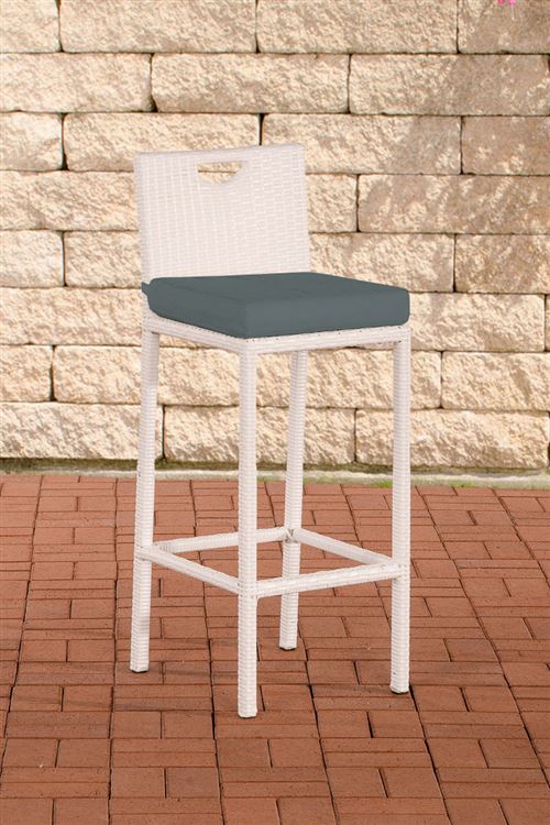 Tabouret de bar d'extérieur Mari , Blanc /Gris fonte