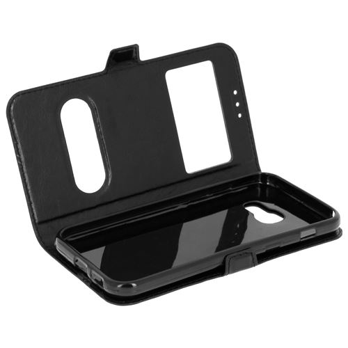 Housse Samsung Galaxy A5 2017 Etui Double Fenêtre Coque Silicone Gel - noir