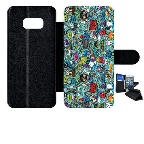 Etui à rabat samsung galaxy s8+ plus pop art retro