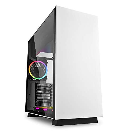 Boîtier PC Sharkoon PURE STEEL White RGB tour moyenne avec façade en acier et éclairage LED adressable pour montage de configuration gaming - Image 4