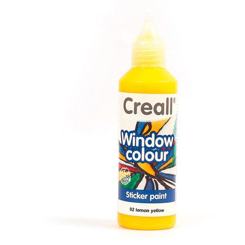Peinture repositionnable pour vitres Creall Glass 80 ml - jaune citron - Creall