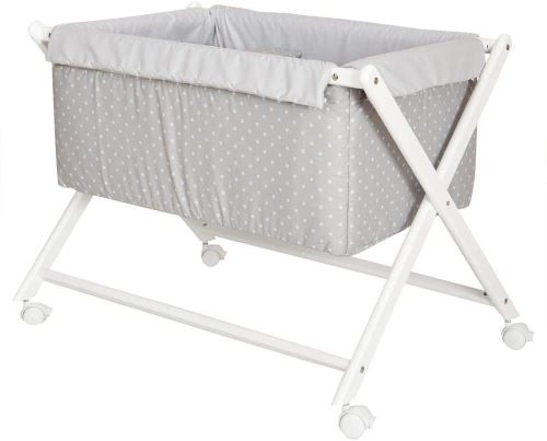 babyline Taupe – Mini berceau de ciseaux de bois, Unisexe, Couleur Gris Ciel