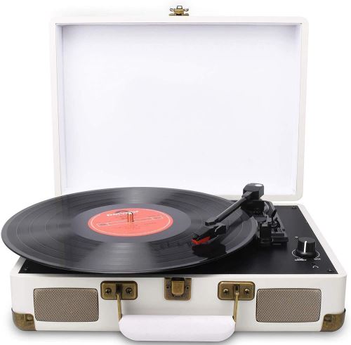 DIGITNOW! Belt-Drive LP Platine Vinyle stéréo, 3 vitesses avec Enceinte Interne, AUX In et prise RCA.