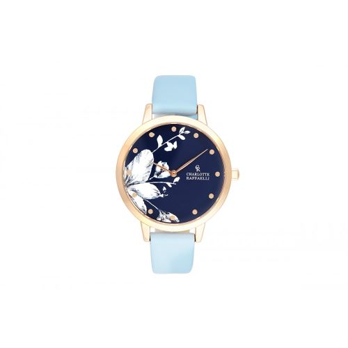 Montre Femme Charlotte Raffaelli Mouvement Quartz Cadran Imprimé 36mm Et Bracelet Turquoise En PU CRF042
