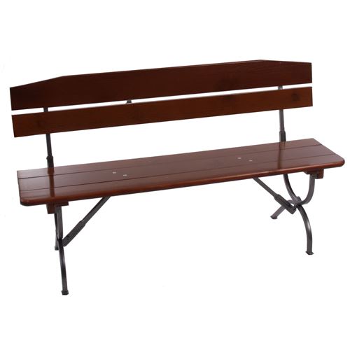 Lot de 2 bancs de jardin LINZ, bois massif, pliables, 150x48x89cm