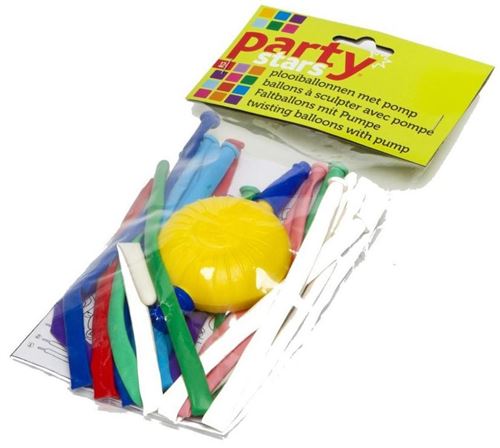 Party Stars ballons avec pompe junior 30 cm en caoutchouc 13 pièces