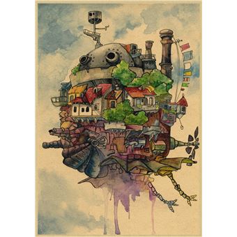10€81 sur Howl's Moving Castle Poster Studio Ghibli - 42 x 30 cm (Style 03)  - Achat & prix