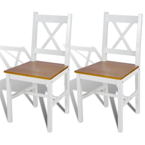 VIDAXL - Lot de 2 Chaises - Cuir - Blanc - 85,5 cm - Image 2