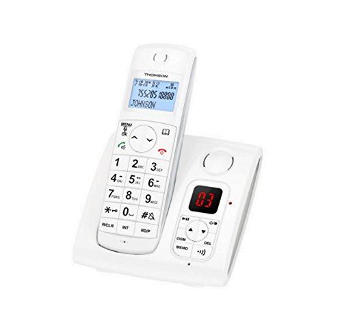 Thomson JASPE Duo - Téléphone sans fil - système de répondeur - DECT - blanc + combiné supplémentaire