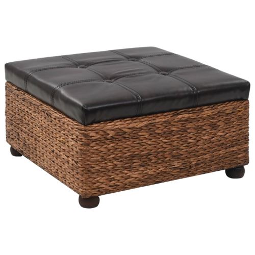 vidaXL Poef 65x65x36 cm zeegras bruin