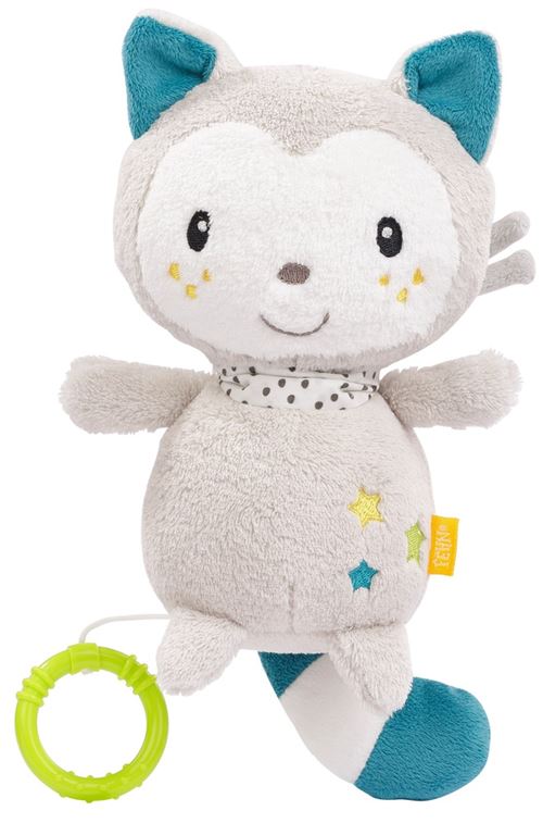 Fehn Boîte à musique Aiko & Yuki chaton 19 cm gris