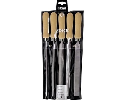Set limes atelier 5 pcs avec manche bois Dick 13142020H