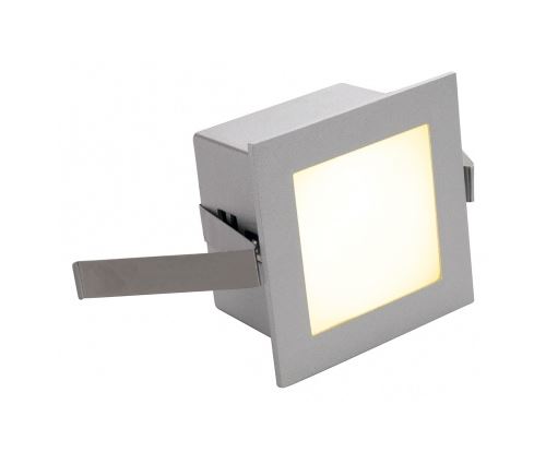Frame basic led encastré, carré, gris argent, led 3000k