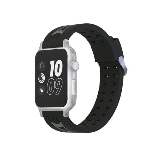 Bracelet en silicone visage souriant souple noir pour votre Apple Watch Series 4 40mm/Series 3/2/1 38mm