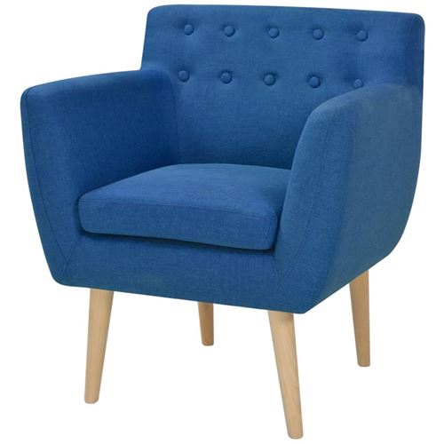 vidaXL Fauteuil Tissu 67 x 59 x 77 cm Bleu