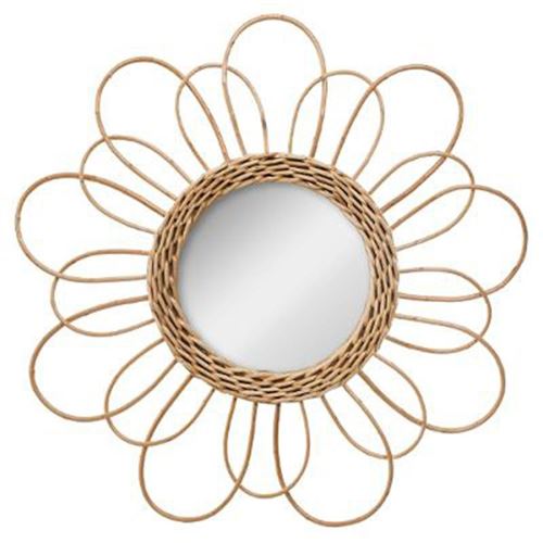 Atmosphera Marron Miroir Mural Fleur Rotin - Image 3