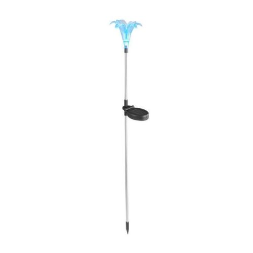 globo lighting fleur solaire sur tige inox - plastique noir - plastique translucide - ip44
