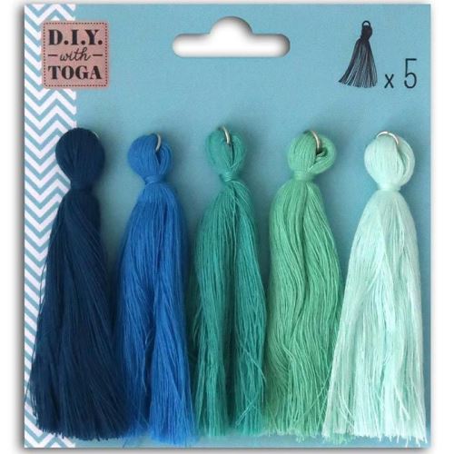 5 maxi pompons en coton 8 cm - Hiver