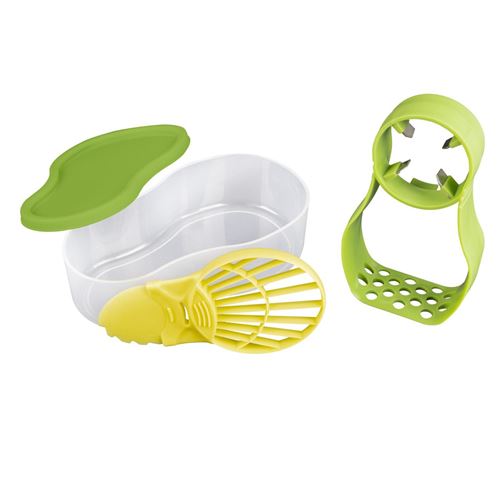 Paris Prix - Boîte à Ustensiles avocat 15cm Transparent & Vert