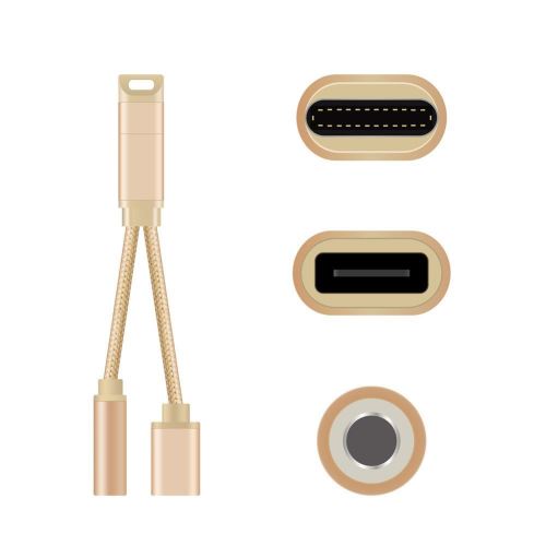 INECK® Câble USB C à 3,5 mm Aux Jack, Adaptateur Audio stéréo pour