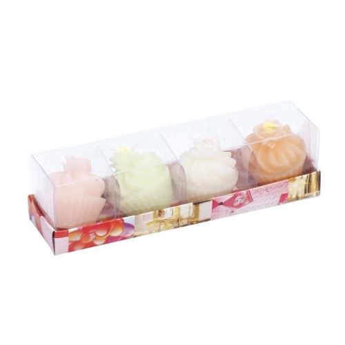 Bougies en forme de gateaux - 4 pieces - 4,5 x5 cm