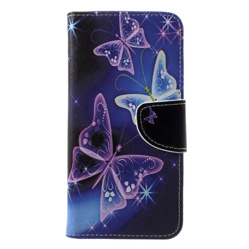 Etui en PU papillons pour votre Samsung Galaxy A6+ (2018)