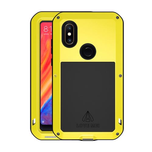 Coque en silicone antichocs anti-poussière anti-éclaboussures défenseur puissant jaune pour votre Xiaomi Mi Mix 2s