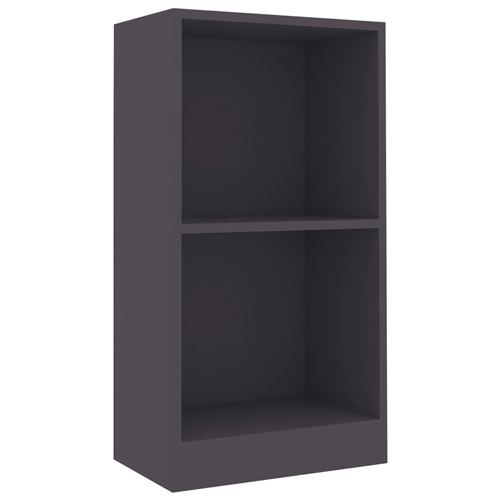 vidaXL Bibliothèque Gris 40 x 24 x 75 cm Aggloméré