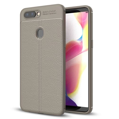 OPPO R11s Plu Coque Protection TPU Texture Litchi Gris ALS54982