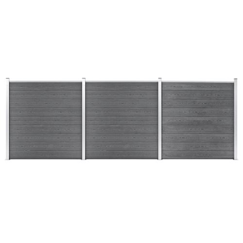 Vidaxl cl&ocirc;ture de jardin wpc 526x186 cm gris 3053226