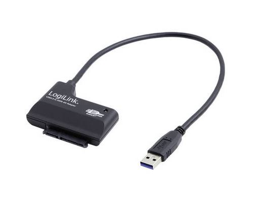 Adaptateur USB 3.0 LogiLink AU0013 - [1x SATA femelle 7+15 pôles - 1x USB 3.0 mâle type A] - 20.00 cm - noir