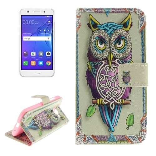 Huawei Y3 (2017) Housse Etui Cuir PU Hiboux ALS53992