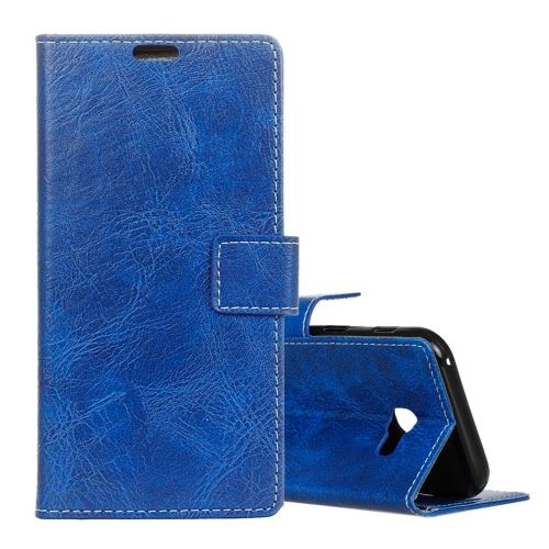 Galaxy J4+ Housse Etui Cuir Pu Effet Peau Rétro Bleu Als90605