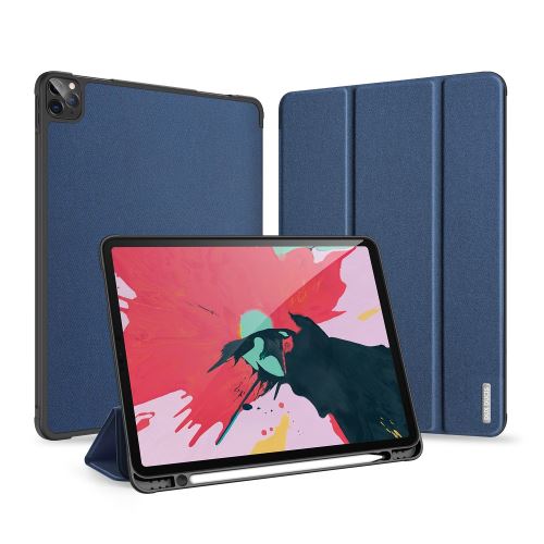Etui en PU + TPU triple avec porte-stylet bleu pour votre Apple iPad Pro 11 (2020)