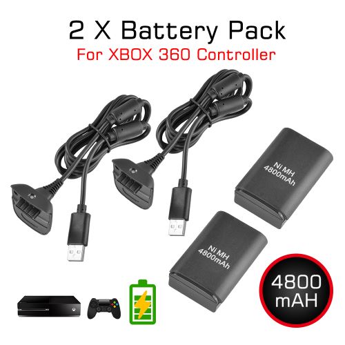 KIT Batterie 4800 mAh & Chargeur & Cable Usb pour Manette Xbox 360
