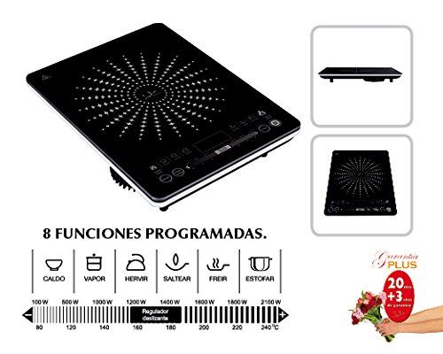 Plaque à Induction Portable - ISEASY - 1 Foyer - 2100W - Écran Tactile - Minuterie 8h