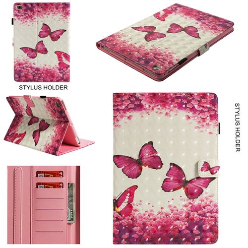 Etui en PU décoration spot lumineux de motif papillon pour votre Apple iPad 9.7)/Air/Air 2