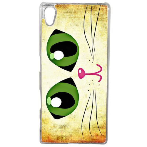 Coque Yeux De Chat Vert Compatible Sony Xperia Z4 Transparent