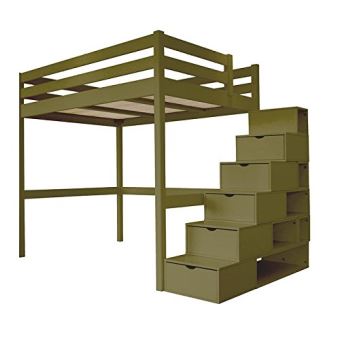 Abc Meubles Lit Mezzanine Sylvia Avec Escalier Cube Bois Cube