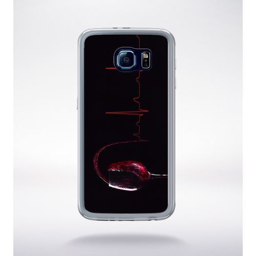 Coque Verre De Vin Électrocardiogramme Compatible Samsung Galaxy S6 Transparent