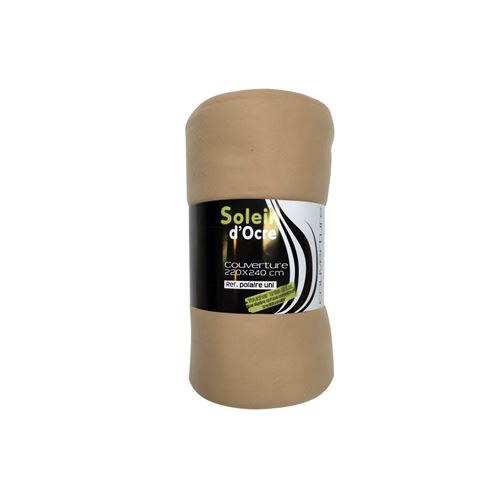 Couverture polaire unie - 220 x 240 cm - Beige