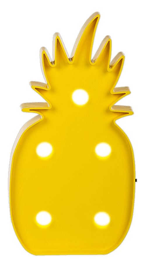Pide X esa Boca Prie x cette bouche ananas décoration de lumière LED, jaune, 3 x 13 x 25 cm