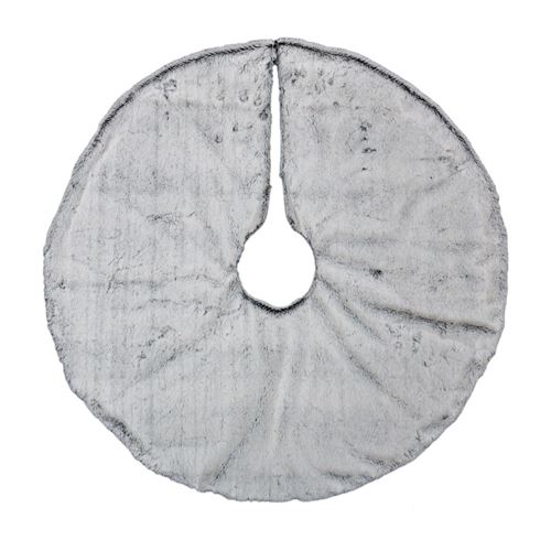 Atmosphera Tapis pour sapin de Noël en fourrure - Diam. 90 cm - Gris