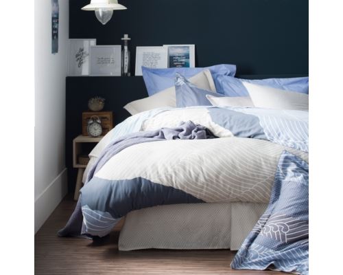 Taie satin Zahara ESSIX HOME, Bleu Bleu - Non Applicable - 50 x 75 cm