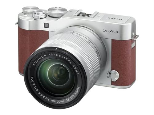 Fujifilm X Series X-A3 - Appareil photo numérique - sans miroir - 24.2 MP - APS-C - 1080p / 60 pi/s - 3x zoom optique - Fujinon objectif OIS II 16-50 mm - Wi-Fi - brun