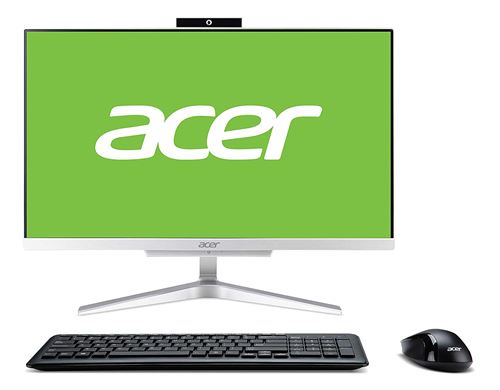 Acer Aspire C22-865 Ordinateur de Bureau Tout en Un 21.5 FHD (Intel Core i3-8130, 4 Go RAM, 1 to HDD, Windows 10 Home) Argent