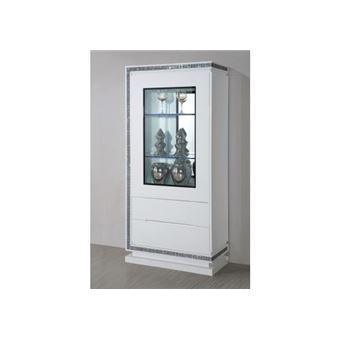 Chloe Design Meuble Vitrine Collection Diamonds Bois Laque Blanc Achat Prix Fnac