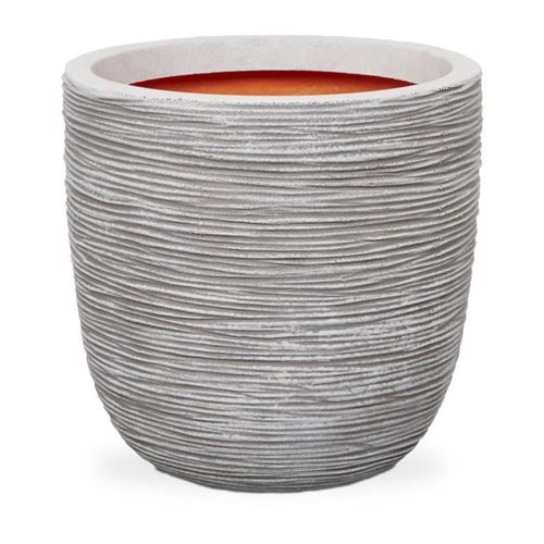 Pot de fleur CAPI EUROPE Nature Rib KOFI935 54 x 52 cm double paroi ivoire UV