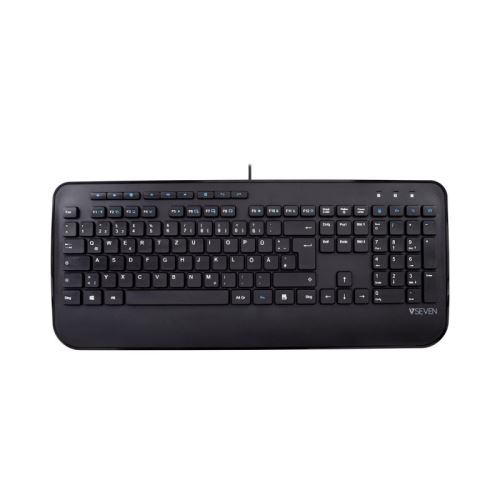v7 pro usb multimedia keyboard de fullsize/palmrest german qwertz noir