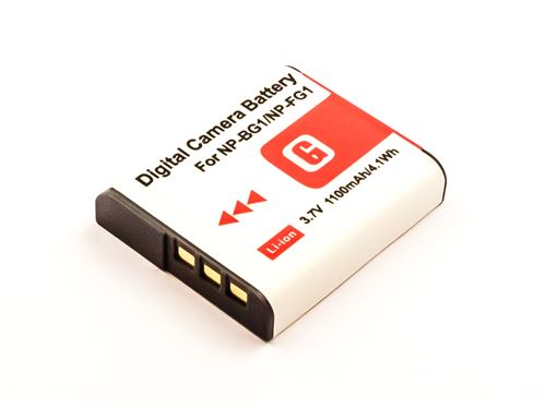 Batterie compatible SON NP-BG1, NP-FG1, Li-ion, 3,7V, 1100mAh, 4,1Wh, with time display